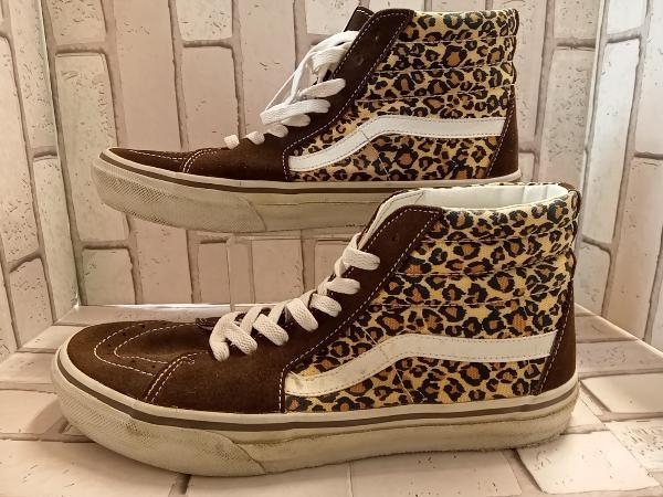 VANS Vans спортивные туфли 90s SK8-HI леопардовая расцветка Leopard рисунок высокий размер 26.0cm casual 