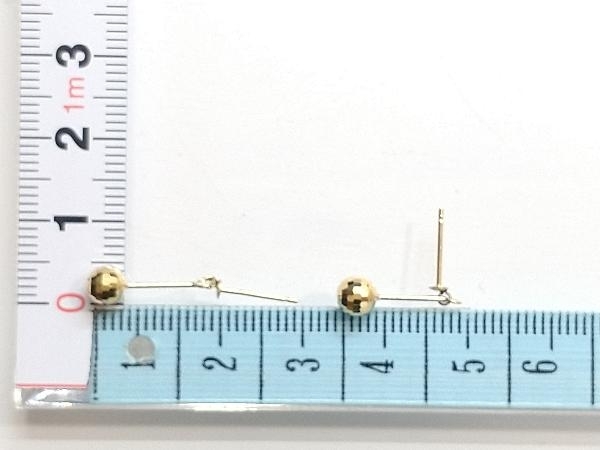 K18 カットボール デザインピアス 0.9g スタッドピアス 18K YG 18金 イエローゴールド 店舗受取可_画像6