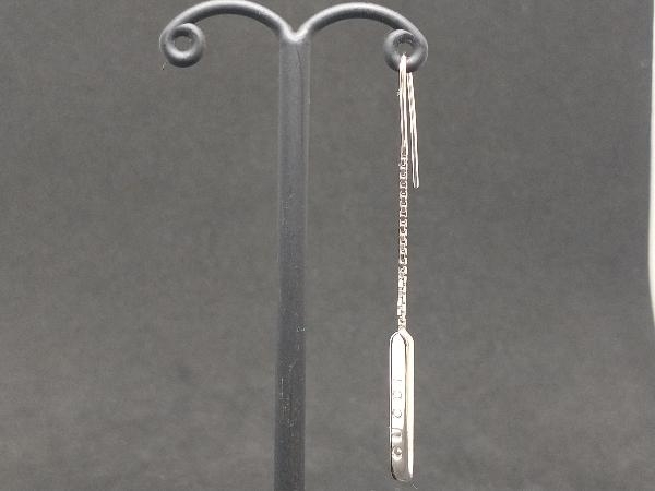 GUCCI グッチ ラリアット チェーン ピアス K18 片耳 フックピアス ロゴ 18金ホワイトゴールド ブランドアクセサリー 店舗受取可_画像1