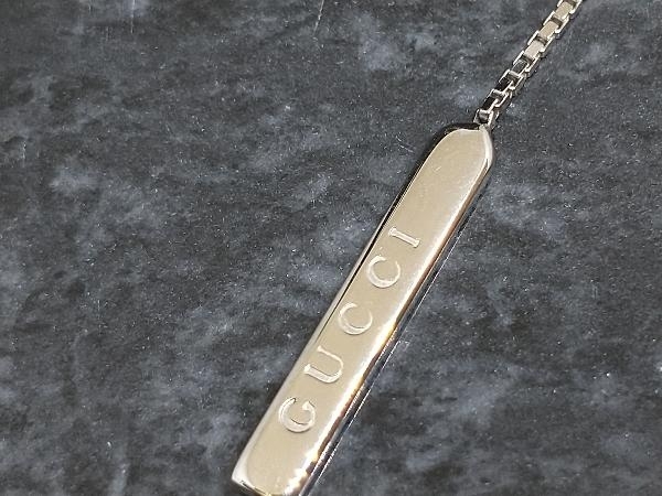 GUCCI グッチ ラリアット チェーン ピアス K18 片耳 フックピアス ロゴ 18金ホワイトゴールド ブランドアクセサリー 店舗受取可_画像3