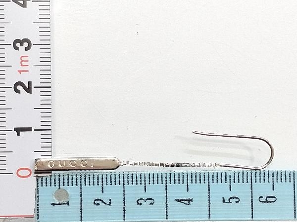 GUCCI グッチ ラリアット チェーン ピアス K18 片耳 フックピアス ロゴ 18金ホワイトゴールド ブランドアクセサリー 店舗受取可_画像6