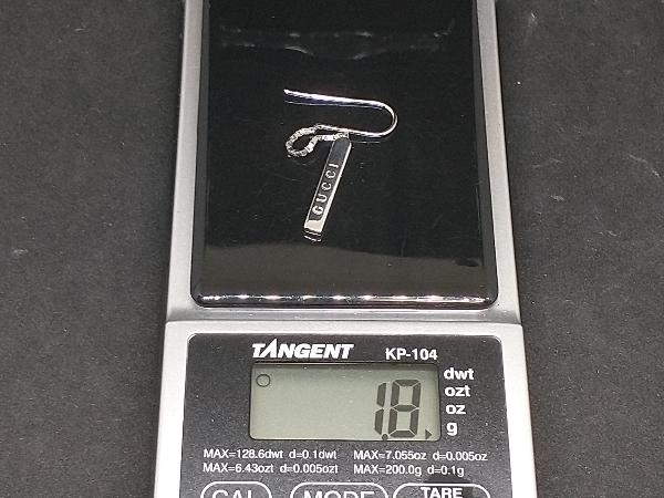 GUCCI グッチ ラリアット チェーン ピアス K18 片耳 フックピアス ロゴ 18金ホワイトゴールド ブランドアクセサリー 店舗受取可_画像7