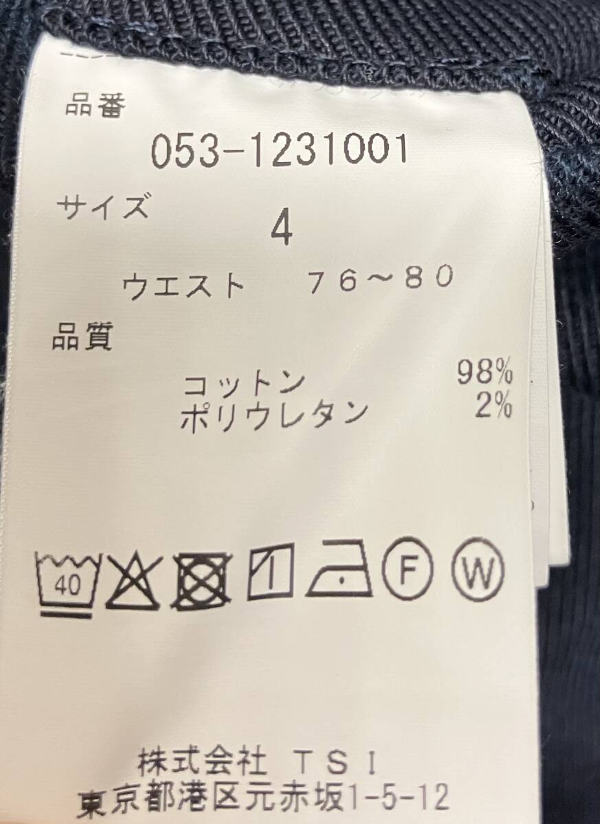 PEARLY GATES パーリーゲイツ ゴルフウェア 053-1231001 ロゴ 綿パン サイズ4 ネイビー_画像4