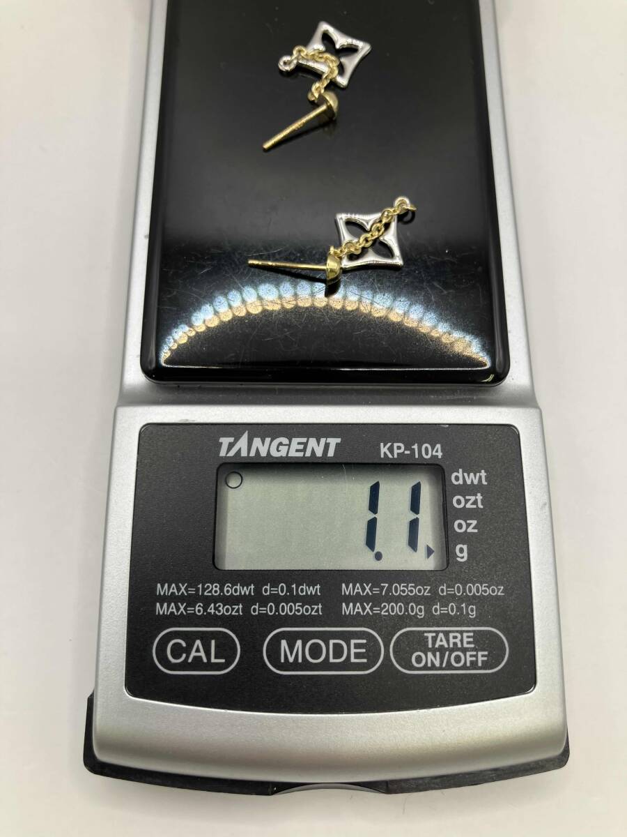 本体のみ K18 18金 ゴールド 総重量約 1.1g ロングピアス_画像8