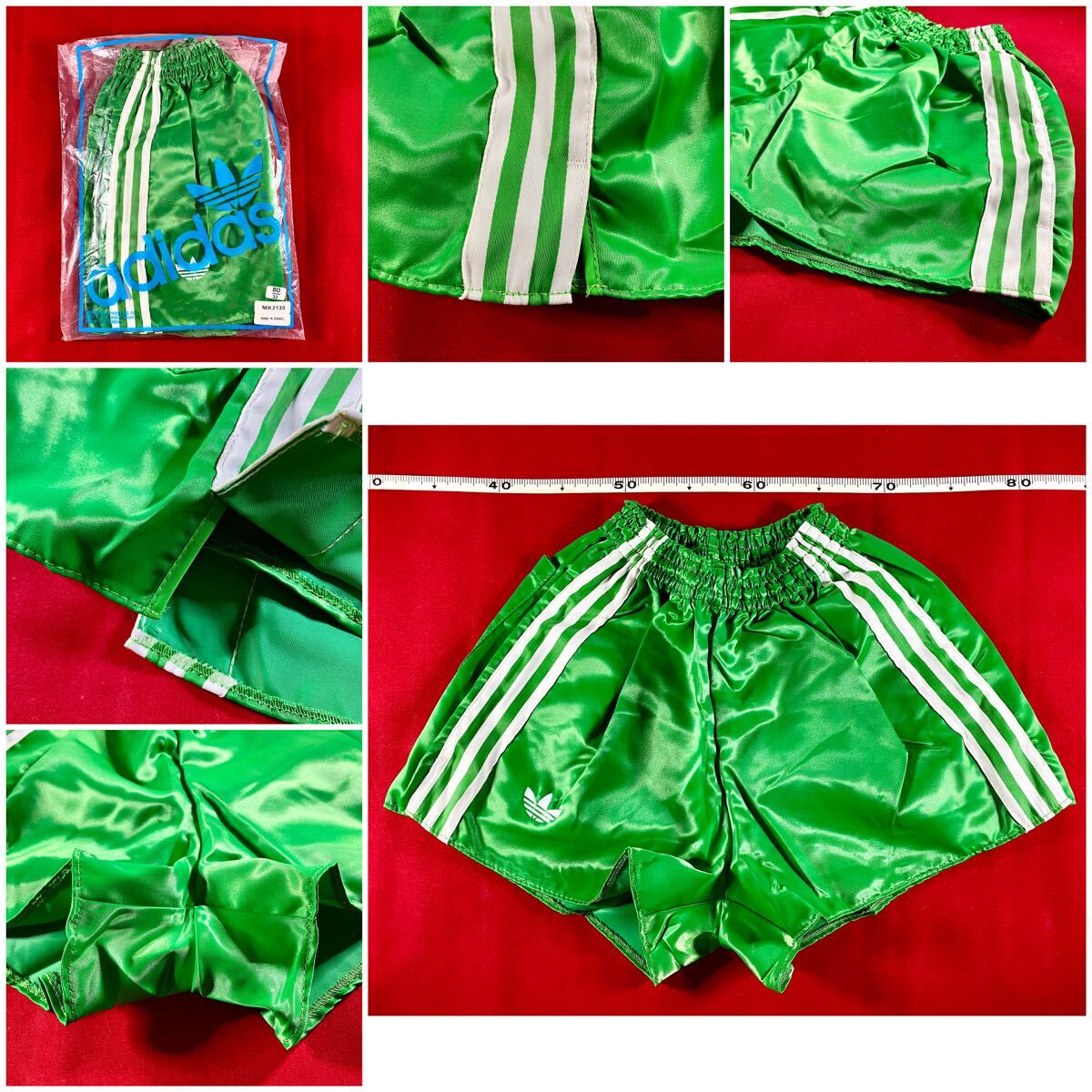 レア貴重 80’s adidas VENTEX フランス製 ポリアミド ナイロン サッカー ショートパンツ 80アディダス ヴィンテージ ラグビー 短パン 新品_画像9