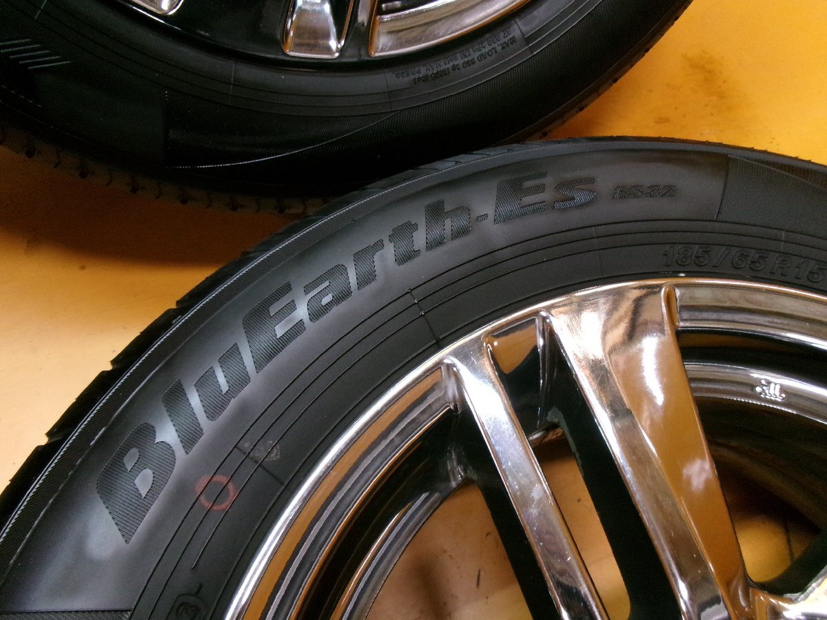 ☆スピスタ☆タイヤホイール 日産 AUTECH メッキ オーテック ノート 4本 15インチ 5.5J +40 100-4 185/65R15 R151632 中古 23_画像5