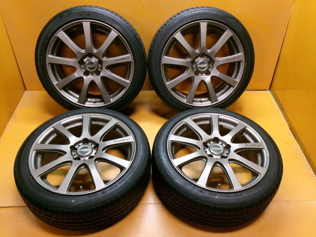 ☆スピスタ☆タイヤホイール　ファイナルスピード ブロンズ　プリウスα ミニバン　7.5J +48 114.3-5　215/45R18　R18707　中古　20_画像1