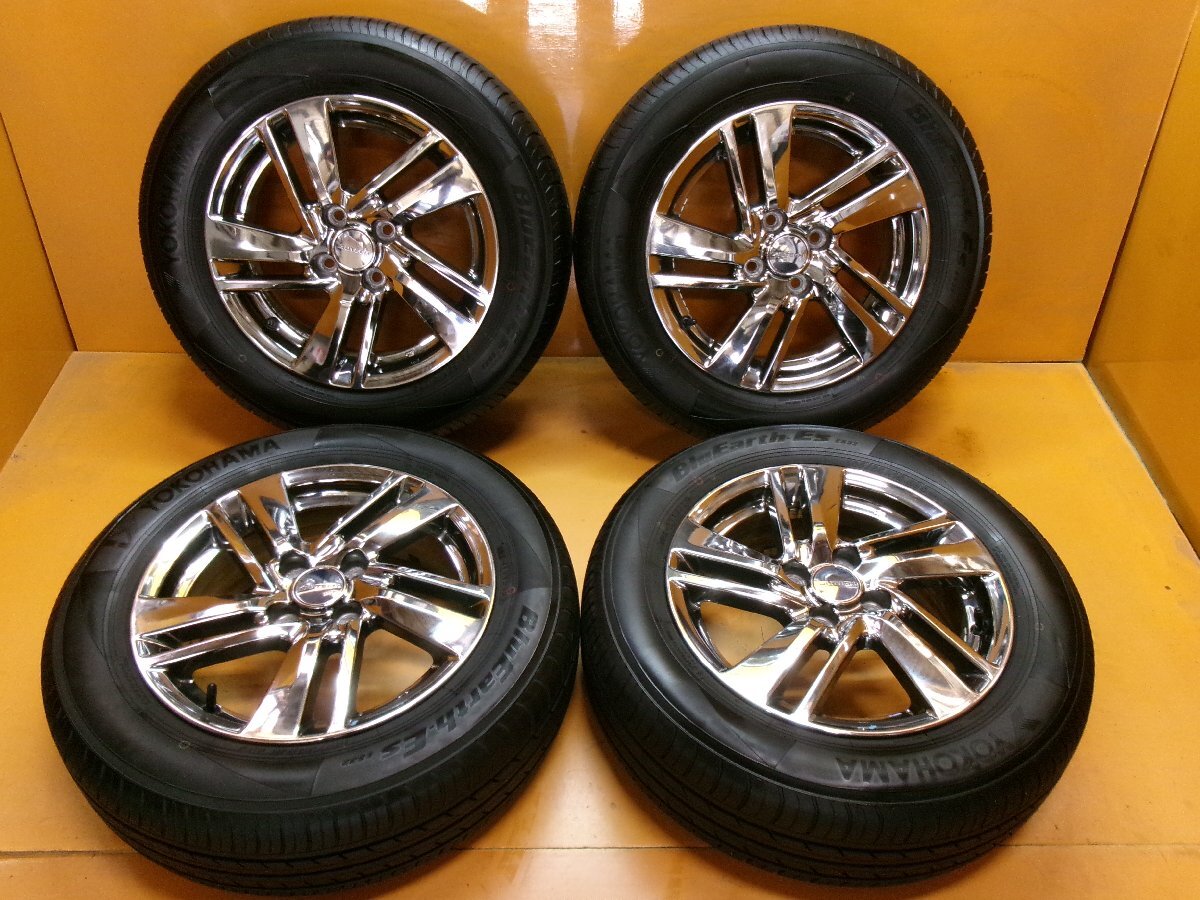 ☆スピスタ☆タイヤホイール 日産 AUTECH メッキ オーテック ノート 4本 15インチ 5.5J +40 100-4 185/65R15 R151632 中古 23_画像1