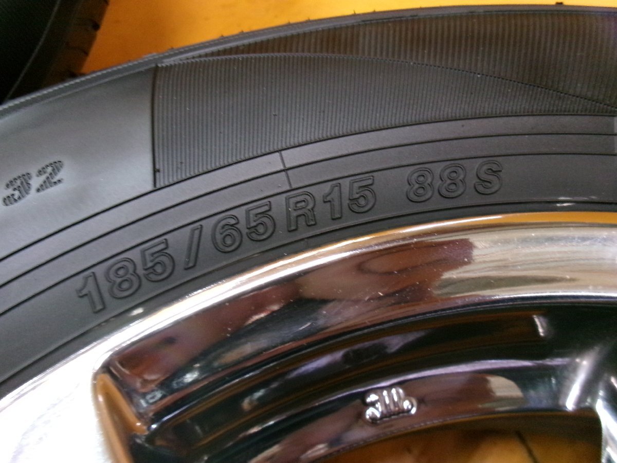 ☆スピスタ☆タイヤホイール 日産 AUTECH メッキ オーテック ノート 4本 15インチ 5.5J +40 100-4 185/65R15 R151632 中古 23_画像6