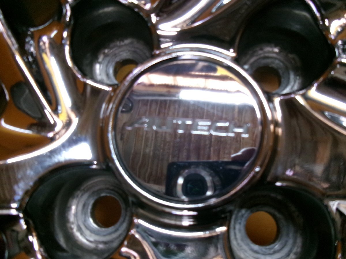 ☆スピスタ☆タイヤホイール 日産 AUTECH メッキ オーテック ノート 4本 15インチ 5.5J +40 100-4 185/65R15 R151632 中古 23_画像3