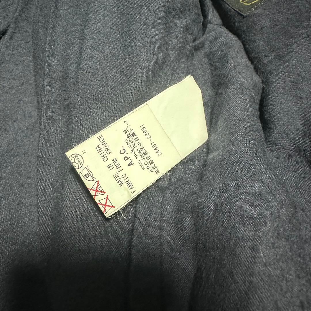 美品 希少 A.P.C ダブルチェスターコート ネイビー 紺 ウール サイズM メイドインフランス Jules Tournier Paris アーペーセー _画像7