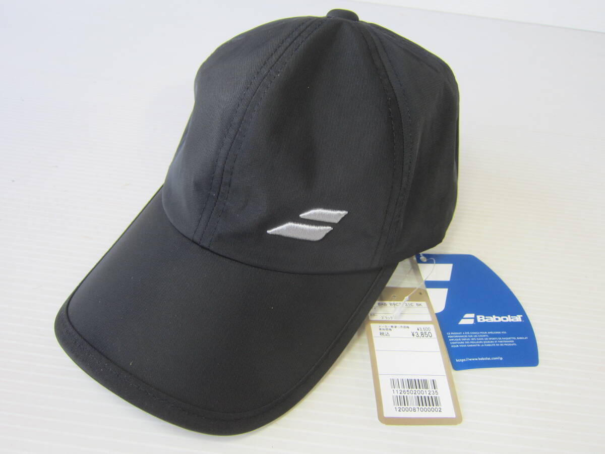 新品◆バボラ Babolat キャップ Cap ワンサイズ 58㎝ L 帽子 黒 ブラック テニス ランニング ジョギング スポーツ トレーニング_画像1