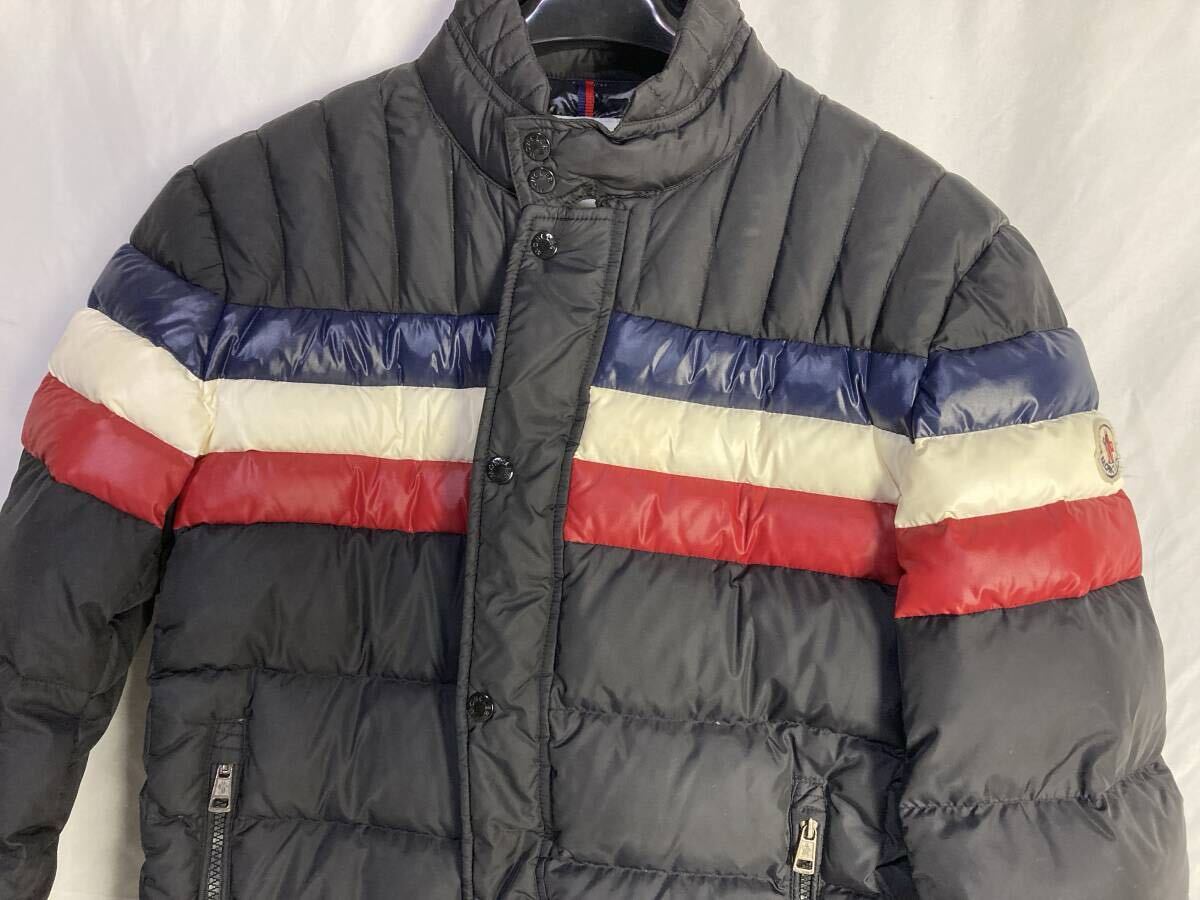 MONCLER モンクレール ダウンジャケット サイズ3 ブラック×トリコロールカラー MENUIRE メヌエール_画像2