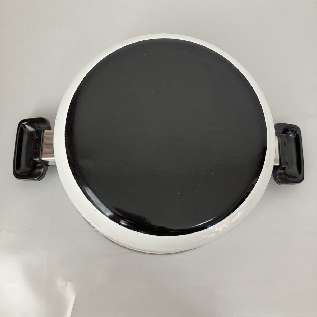 TA# не использовался retro SUNCOOK солнечный Cook сигнал low so- спот кастрюля с двумя ручками в коробке orange цветочный принт эмаль ....20cm кухонная утварь кастрюля Showa Retro 