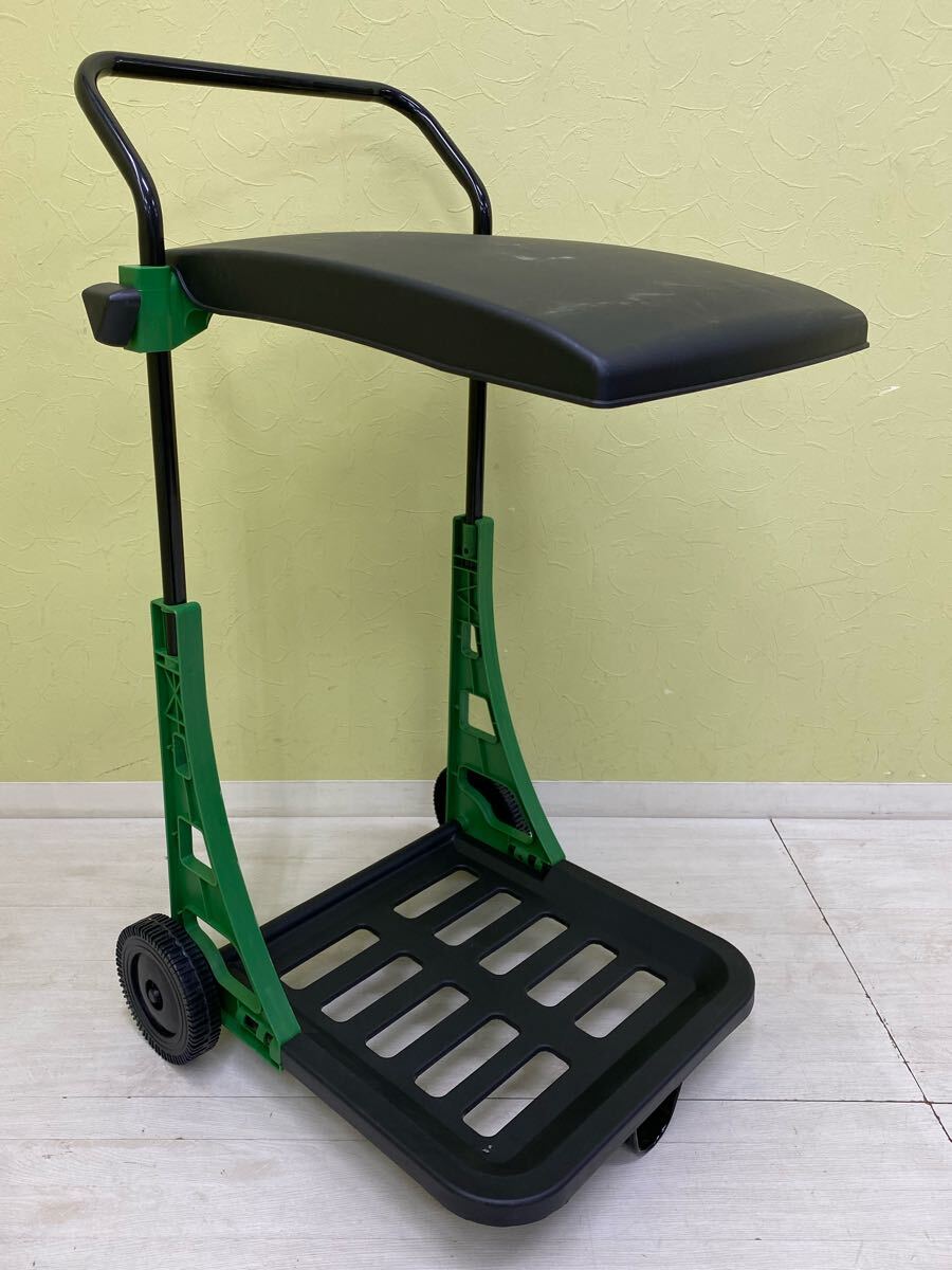 SU■ 多目的 ガーデンカート 黒 ブラック 緑 高さ調節可 車輪付き 蓋あり 軽量 持ち運び 庭用ゴミ箱 ポータブルゴミ箱 ゴミ入れ 中古品_画像9