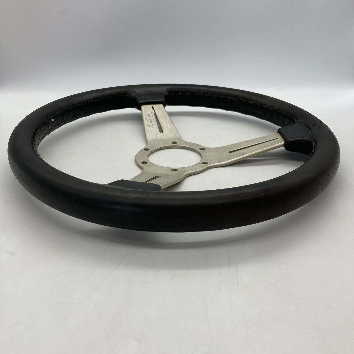 M1118701N ナルディクラシック ナルディ ステアリング クラシック FET NARDI CLASSIC ブラック レザー ハンドル 当時物 中古品 現状品_画像4