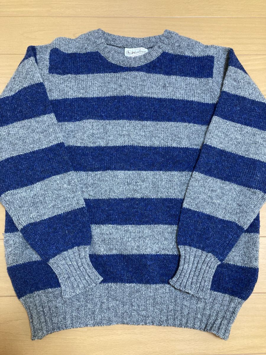 WAREHOUSE別注 JOHNTULLOCH ボーダークルーネックセーター　L_画像1