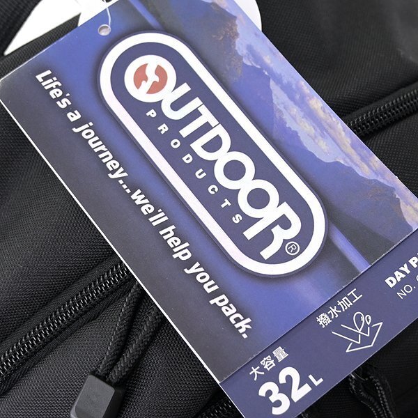 新品 OUTDOOR PRODUCTS 撥水 2ルーム ラウンド バックパック 32L 黒/黒 【K23918】 15.6インチPC アウトドアプロダクツ リュックサック_画像9