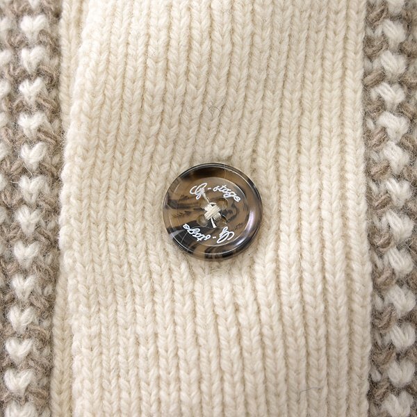 新品 ジーステージ LANEROSSI メリノ ショールカラー カーディガン 46(M) ベージュ 【6-30710_5_46】 秋冬 G-stage ニット EXファイン_画像6