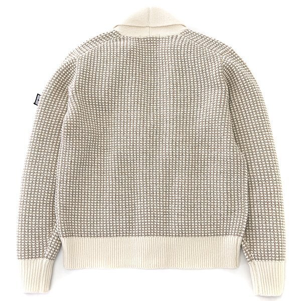 新品 ジーステージ LANEROSSI メリノ ショールカラー カーディガン 46(M) ベージュ 【6-30710_5_46】 秋冬 G-stage ニット EXファイン_画像2