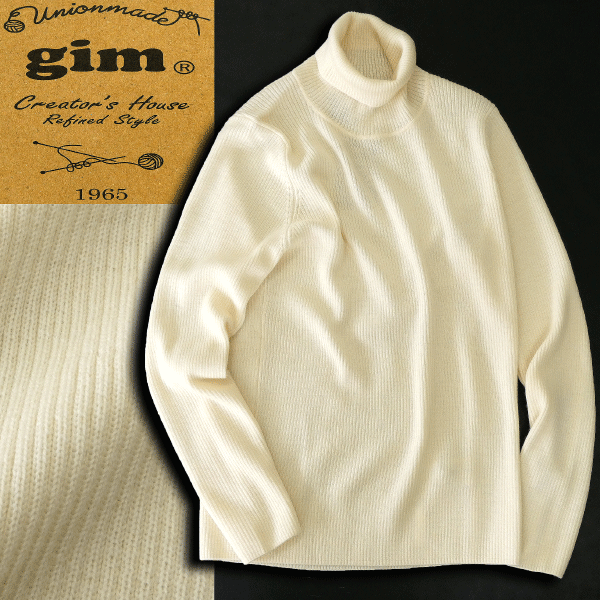 新品 gim ジム ウォッシャブル ウール タートルネック リブ ニット XL オフ 【I49450】 セーター 秋冬 メンズ プルオーバー_画像1