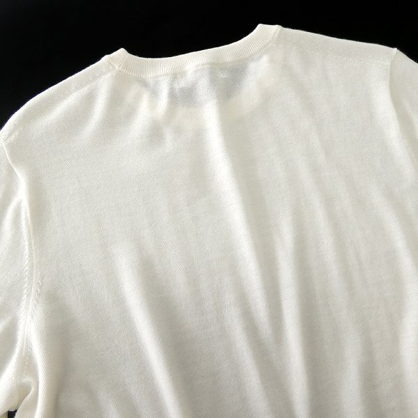 新品 3.3万 マッキントッシュロンドン 14G ウォッシャブル ウール ニット L 白 【I48113】 MACKINTOSH LONDON 秋冬 メンズ セーター 丸首_画像3
