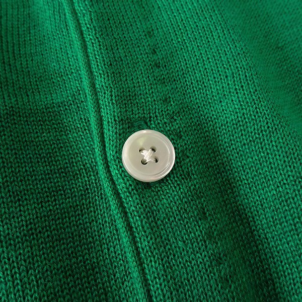 新品 バックナンバー 天竺編み Vネック ニット カーディガン M 緑 【I59624】 BACK NUMBER メンズ セーター ハイゲージ_画像6