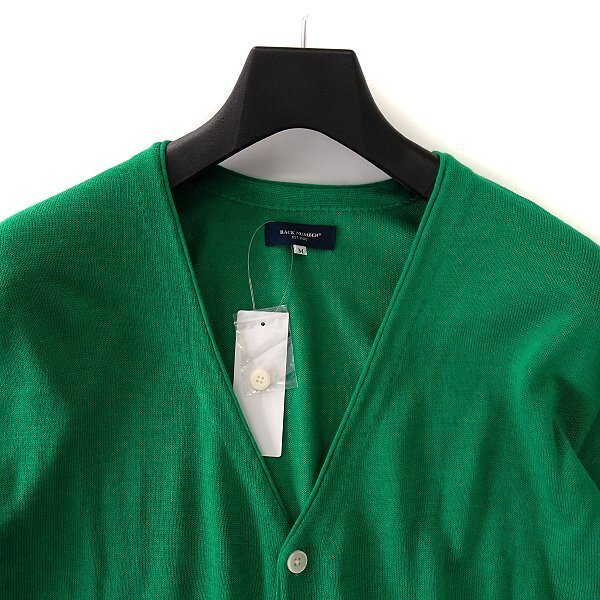 新品 バックナンバー 天竺編み Vネック ニット カーディガン M 緑 【I59624】 BACK NUMBER メンズ セーター ハイゲージ_画像3
