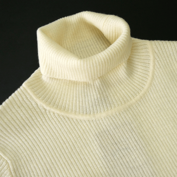 新品 gim ジム ウォッシャブル ウール タートルネック リブ ニット L オフ 【I59713】 セーター 秋冬 メンズ プルオーバー_画像2