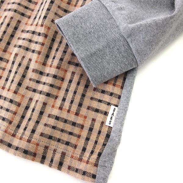 新品 1.9万 ダックス 日本製 ダブルジャカード セットアップ パジャマ M ベージュ 灰 【J58586】 DAKS LONDON 秋冬 メンズ チェック_画像5