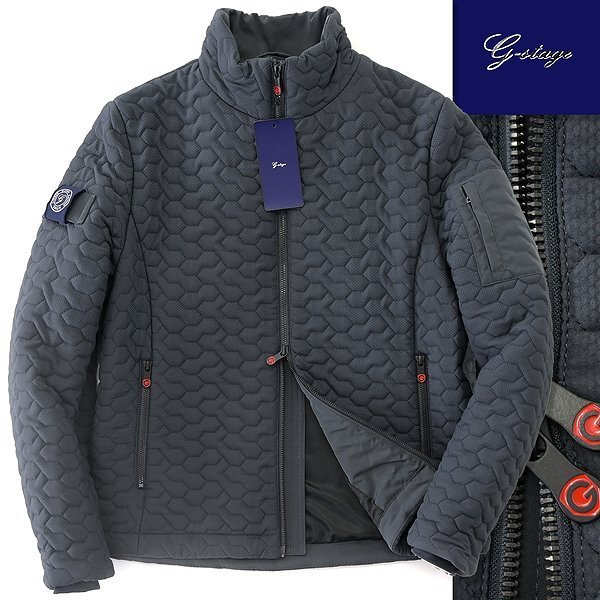 新品 ジーステージ 中綿 ハニカム キルティング ブルゾン 46(M) 灰 【4-20405_4_46】 G-stage ミリタリー ジャケット ジオメトリック_画像1