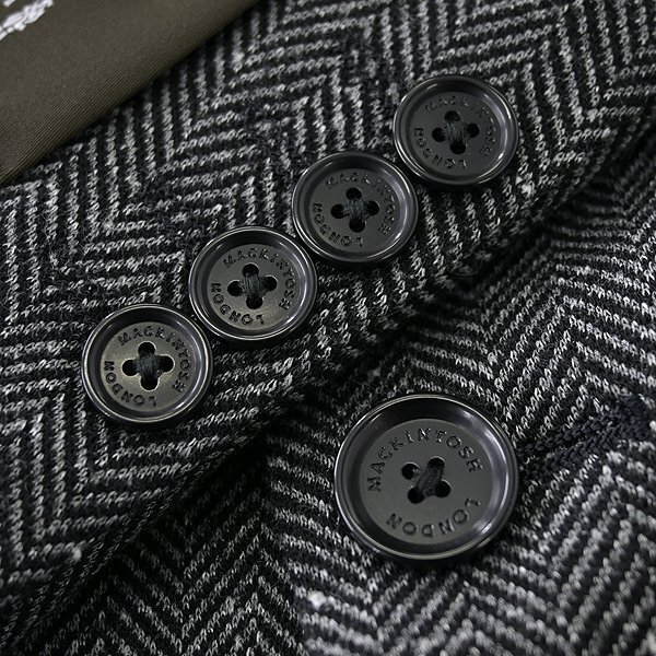 新品 7.4万 マッキントッシュロンドン FLEX JERSEY ヘリンボーン ジャケット LL38(幅広M) 灰 【J52971】 秋冬 ウール ジャージー ツイード_画像7
