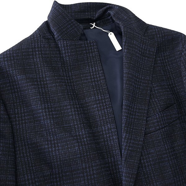 新品 7.4万 マッキントッシュロンドン FLEX JERSEY 千鳥柄 ミルド ジャケット 40(L) 紺 【J45669】 秋冬 ウール 起毛 ジャージー メンズ_画像5