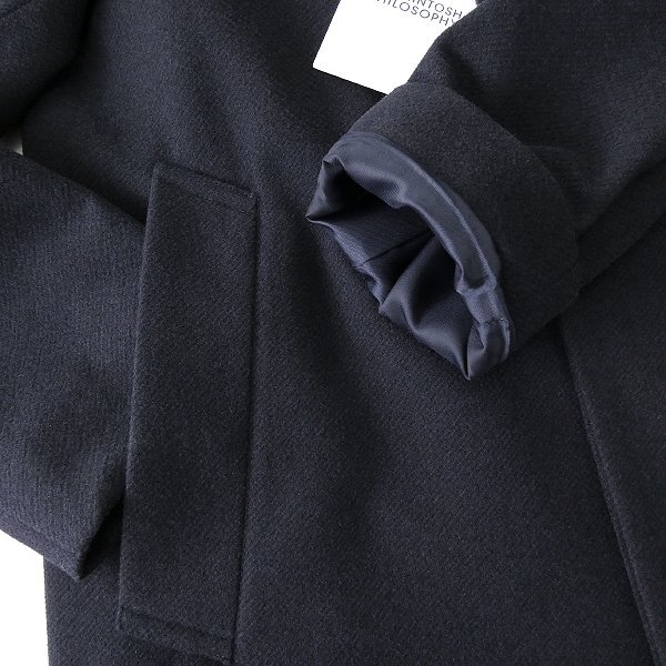 新品 6.8万 マッキントッシュフィロソフィー ウールライク スタンドカラー コート 38(M) 紺 【J49598】 THIRSK 秋冬 メンズ テクノニット_画像6