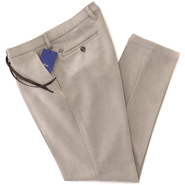 新品 ジーステージ 秋冬 ヌバック ジャージー スラックス 50(XL) ベージュ 【6-30503_5_50】 G-stage スエード ストレッチ イージー パンツ_画像2