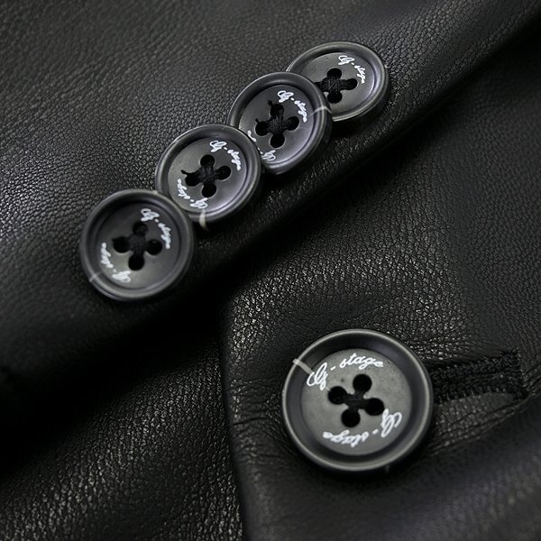 新品 ジーステージ 裏起毛 ストレッチ Fレザー テーラード ジャケット 46(M) 黒 【2-40213_11_46】 秋冬 メンズ G-stage 軽量 ブラック_画像7