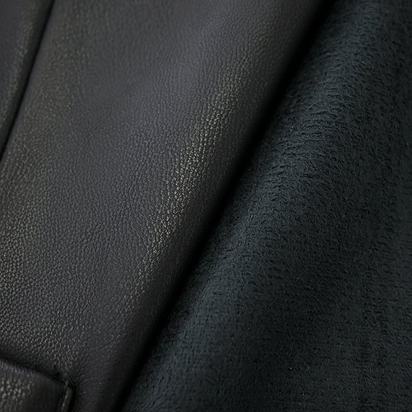 新品 ジーステージ 裏起毛 ストレッチ Fレザー テーラード ジャケット 46(M) 黒 【2-40213_11_46】 秋冬 メンズ G-stage 軽量 ブラック_画像9