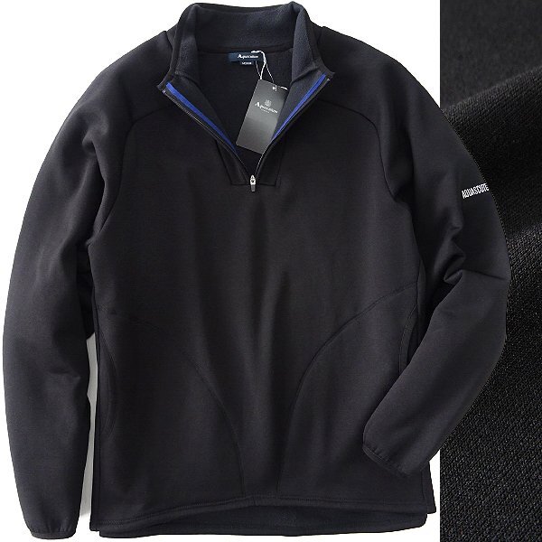 新品 1.4万 アクアスキュータム 4WAY ストレッチ ハイブリッド フリース L 黒 【I47531】 Aquascutum LONDON 秋冬 メンズ ブルゾン_画像1