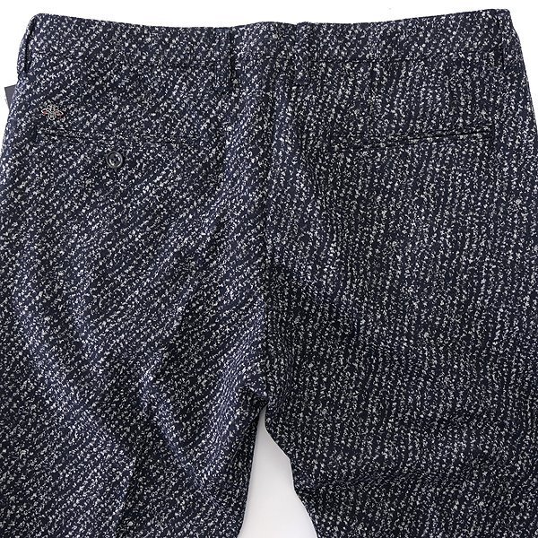 新品 ジーステージ 起毛 ジャージー ダイアゴナル スラックス 46(M) 黒 白 【2-10501_11_46】 秋冬 メンズ ウール ニット イージー パンツ_画像5