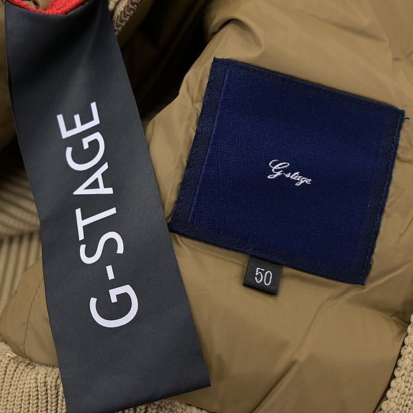 新品 ジーステージ ニット コンビ 700FPダウン パーカー ブルゾン 50(XL) ベージュ 【6-00412_5_50】 秋冬 G-stage ゴルフ ジャケット 薄茶_画像10
