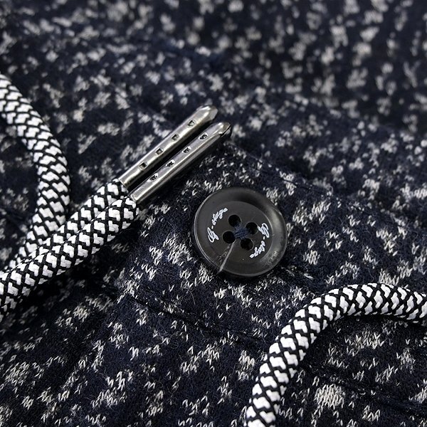 新品 ジーステージ 起毛 ジャージー ダイアゴナル スラックス 46(M) 黒 白 【2-10501_11_46】 秋冬 メンズ ウール ニット イージー パンツ_画像7