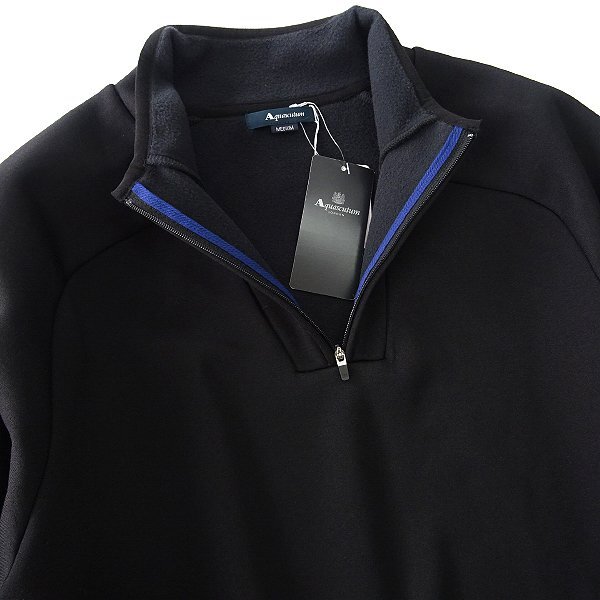 新品 1.4万 アクアスキュータム 4WAY ストレッチ ハイブリッド フリース L 黒 【I47531】 Aquascutum LONDON 秋冬 メンズ ブルゾン_画像4