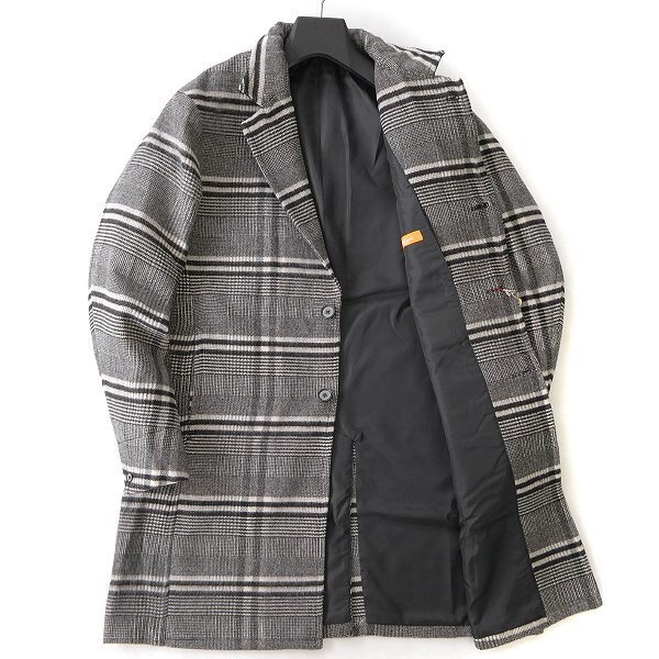 新品 HIDEAWAYS ニコル 二重織 ビーバー チェスターコート 46(M) 白 黒 【J50132】 rhenium NICOLE 秋冬 メンズ 起毛 ウール コート_画像2