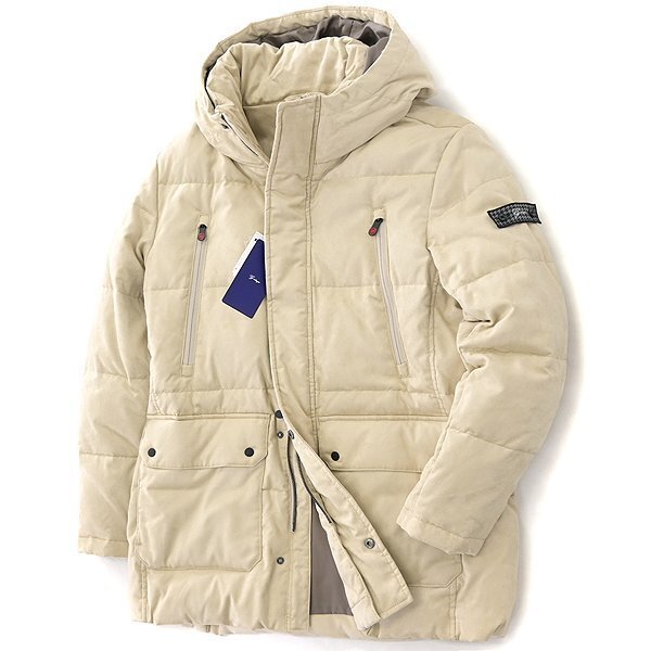 新品 ジーステージ エコスエード フーデッド 700FP ダウンコート 48(L) ベージュ 【6-30808_5_48】 秋冬 G-stage N-3B ダウンパーカー 起毛_画像2