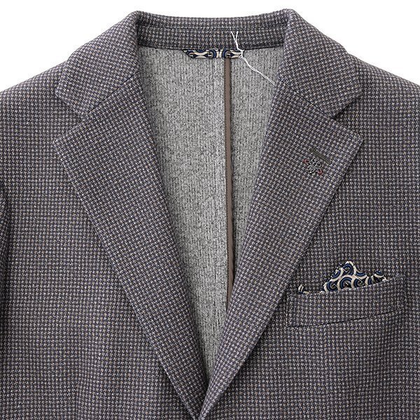 新品 3.6万 ジーステージ DOWN FABRIC 起毛 千鳥柄 ジャケット 50(XL) 茶 【4-20206_307_50】 秋冬 G-stage ダウン ジャージー ブラウン_画像4