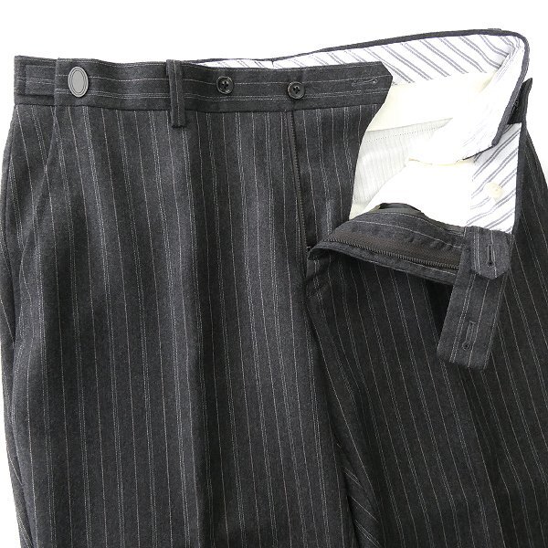 新品 ヒルトン 日本製 御幸毛織 サキソニー ストライプ スーツ AB6(やや幅広L) 灰 【J52553】 MIYUKI 秋冬 セットアップ メンズ ウール_画像8