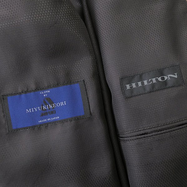 新品 ヒルトン 日本製 御幸毛織 サキソニー ストライプ スーツ AB6(やや幅広L) 灰 【J52553】 MIYUKI 秋冬 セットアップ メンズ ウール_画像10