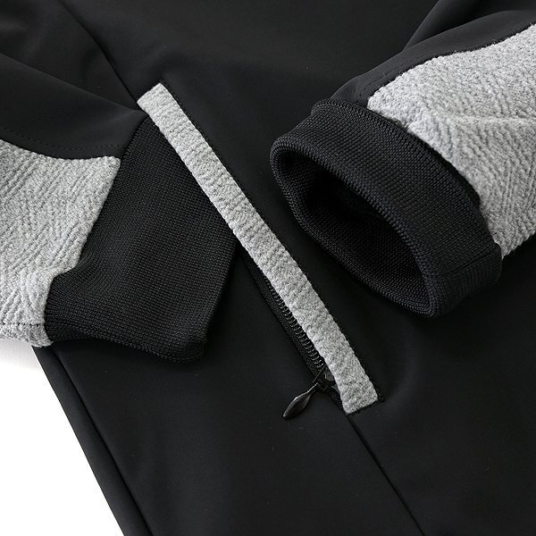 新品 ジーステージ コンビ ジャージー プルオーバー パーカー 46(M) 黒 灰 【6-30405_11_46】 秋冬 G-stage フード フーディー ゴルフ_画像4