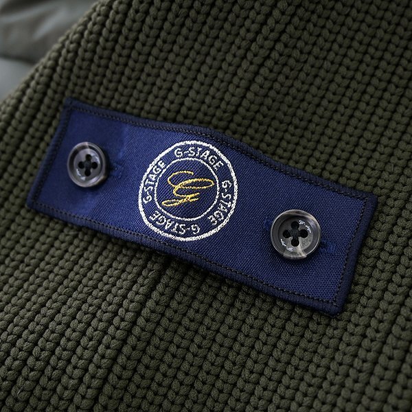 新品 ジーステージ ニット コンビ 700FPダウン パーカー ブルゾン 50(XL) 緑 【6-00412_16_50】 秋冬 G-stage ゴルフ ジャケット カーキ_画像8