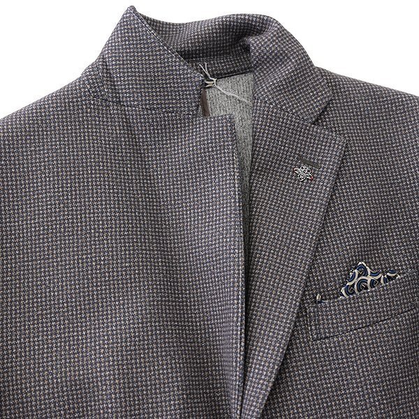 新品 3.6万 ジーステージ DOWN FABRIC 起毛 千鳥柄 ジャケット 50(XL) 茶 【4-20206_307_50】 秋冬 G-stage ダウン ジャージー ブラウン_画像5